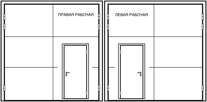 Ворота с калиткой в рабочей створке Ворота с калиткой в рабочей створке